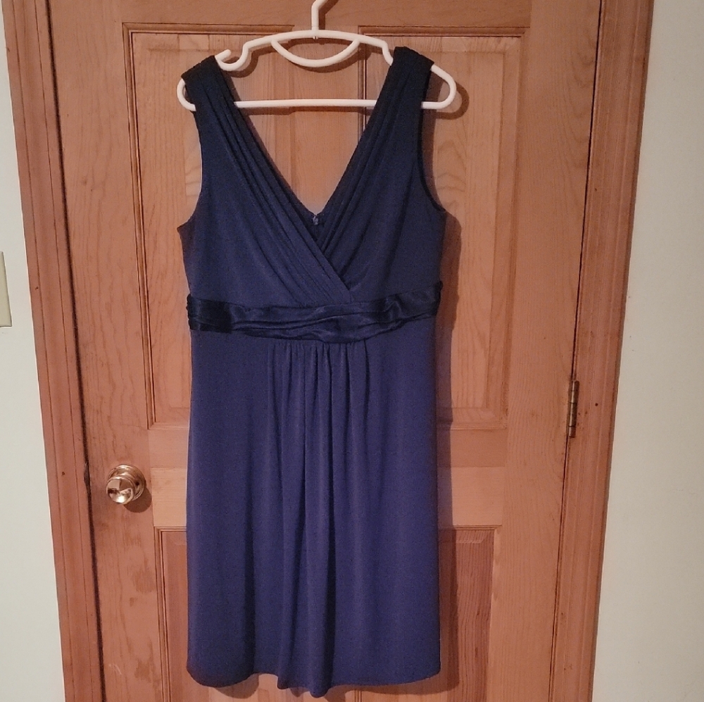 David's Bridal Deep Blue Midi Dress Size 16